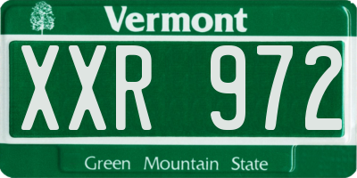 VT license plate XXR972