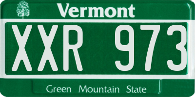 VT license plate XXR973