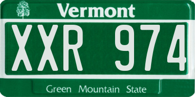 VT license plate XXR974