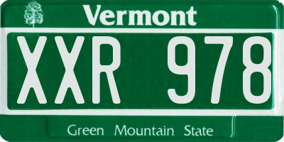 VT license plate XXR978