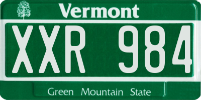 VT license plate XXR984