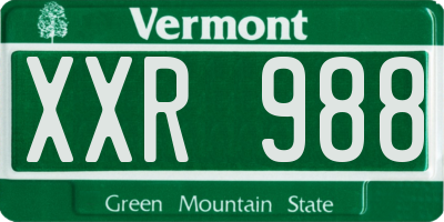 VT license plate XXR988