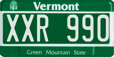 VT license plate XXR990