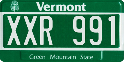 VT license plate XXR991