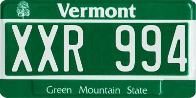 VT license plate XXR994
