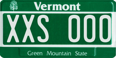 VT license plate XXS000