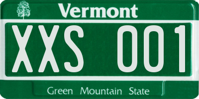 VT license plate XXS001