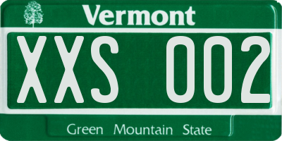 VT license plate XXS002
