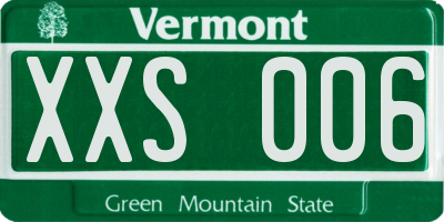 VT license plate XXS006