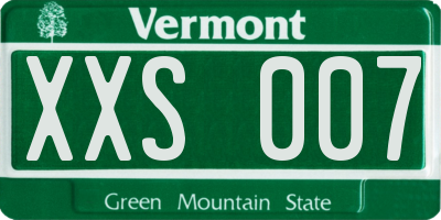 VT license plate XXS007