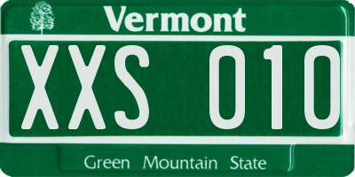 VT license plate XXS010