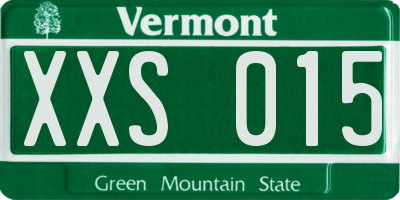 VT license plate XXS015