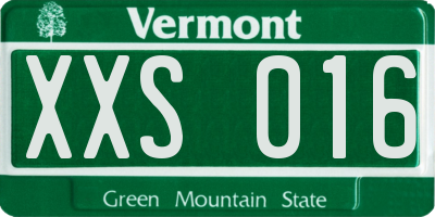 VT license plate XXS016