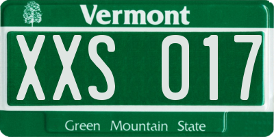 VT license plate XXS017
