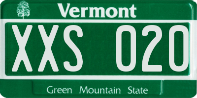 VT license plate XXS020