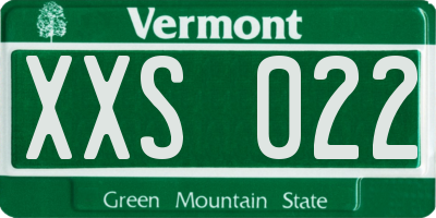 VT license plate XXS022
