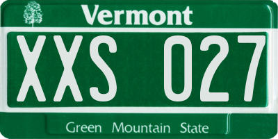 VT license plate XXS027