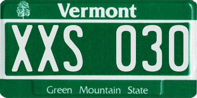 VT license plate XXS030