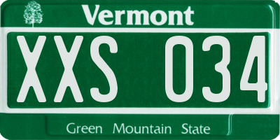 VT license plate XXS034
