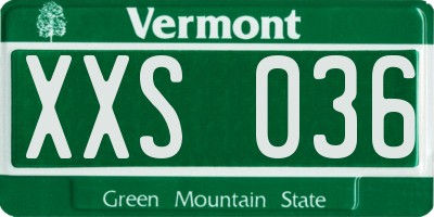VT license plate XXS036