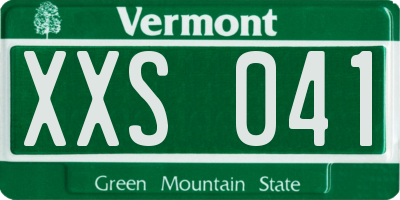 VT license plate XXS041