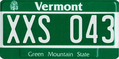 VT license plate XXS043
