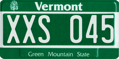 VT license plate XXS045