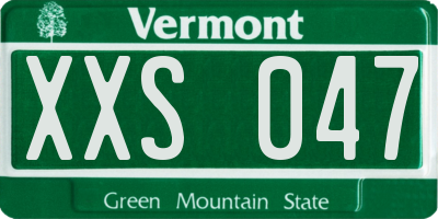VT license plate XXS047