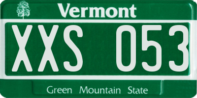VT license plate XXS053
