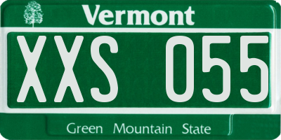 VT license plate XXS055