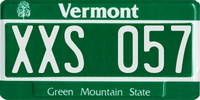 VT license plate XXS057