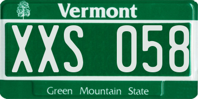 VT license plate XXS058