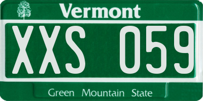 VT license plate XXS059