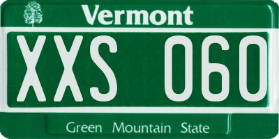 VT license plate XXS060