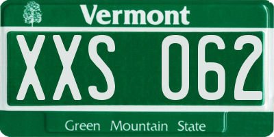 VT license plate XXS062