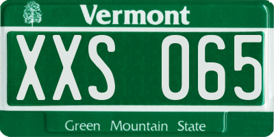 VT license plate XXS065