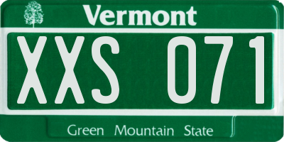 VT license plate XXS071