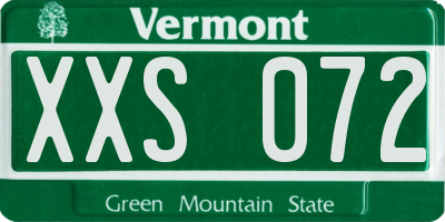 VT license plate XXS072