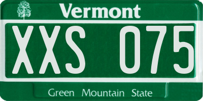 VT license plate XXS075