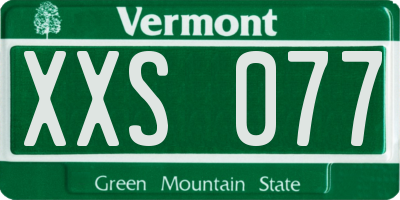 VT license plate XXS077