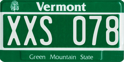 VT license plate XXS078