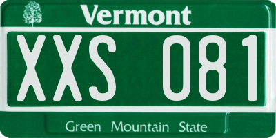VT license plate XXS081