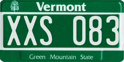 VT license plate XXS083