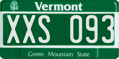VT license plate XXS093