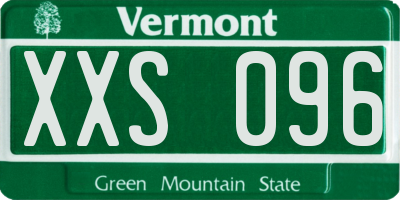 VT license plate XXS096