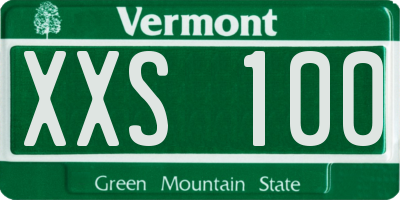 VT license plate XXS100
