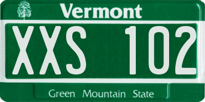 VT license plate XXS102