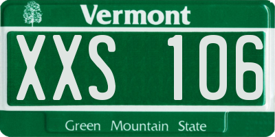 VT license plate XXS106