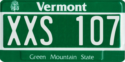 VT license plate XXS107