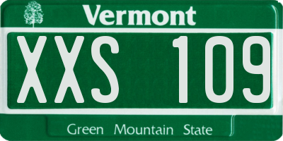 VT license plate XXS109